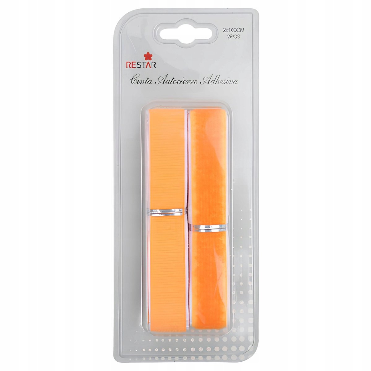 Fluorescerende Klittenband met Lijm - Oranje 2x100 cm