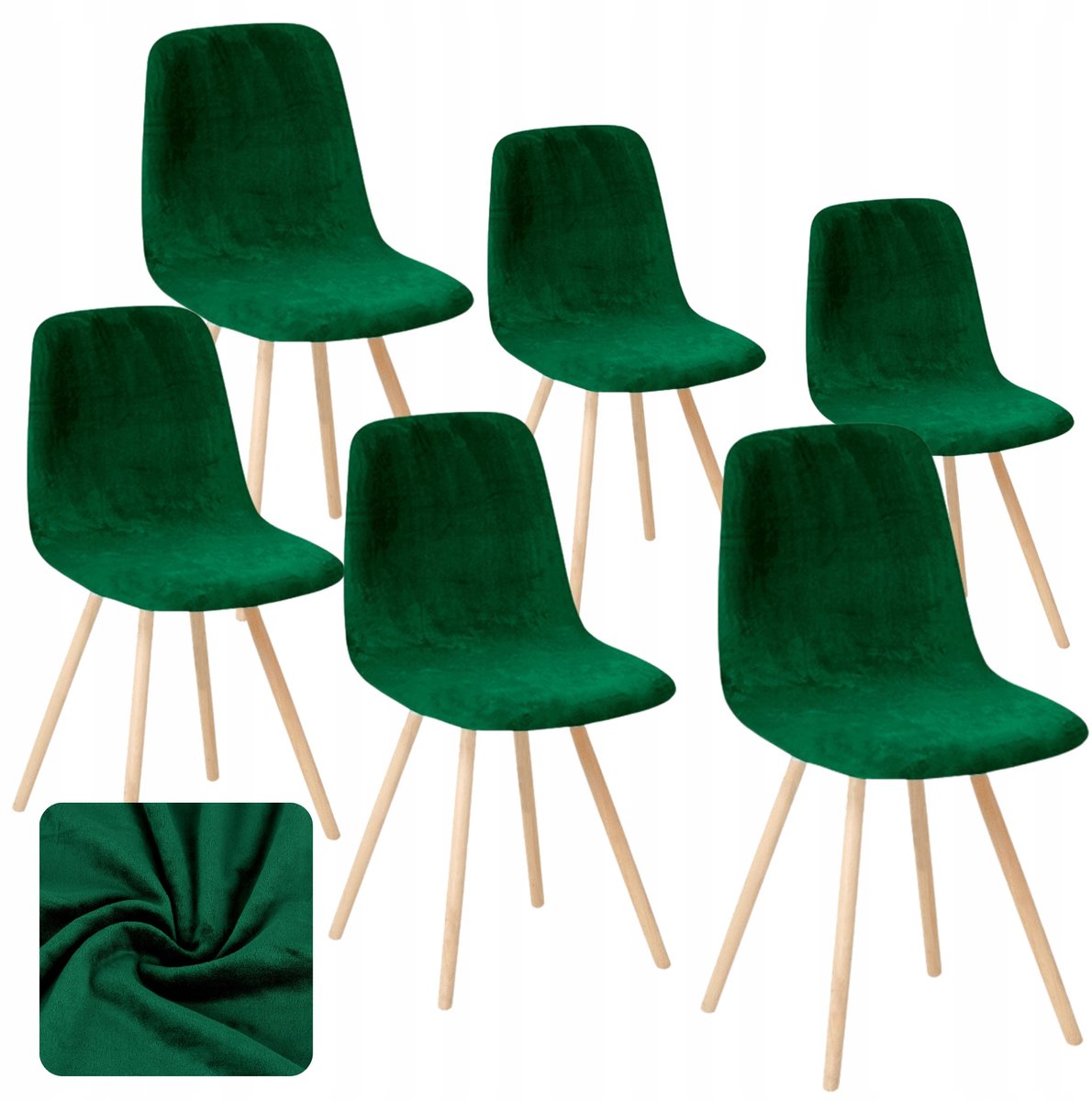 6x Stoelhoes Velours Flesgroen - Scandinavische stijl