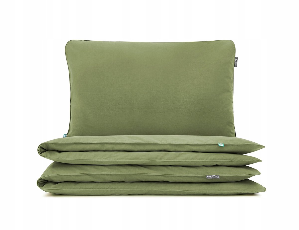 Basic kaki katoenen dekbedovertrekset 200x200cm + 2 kussenslopen 80x70cm