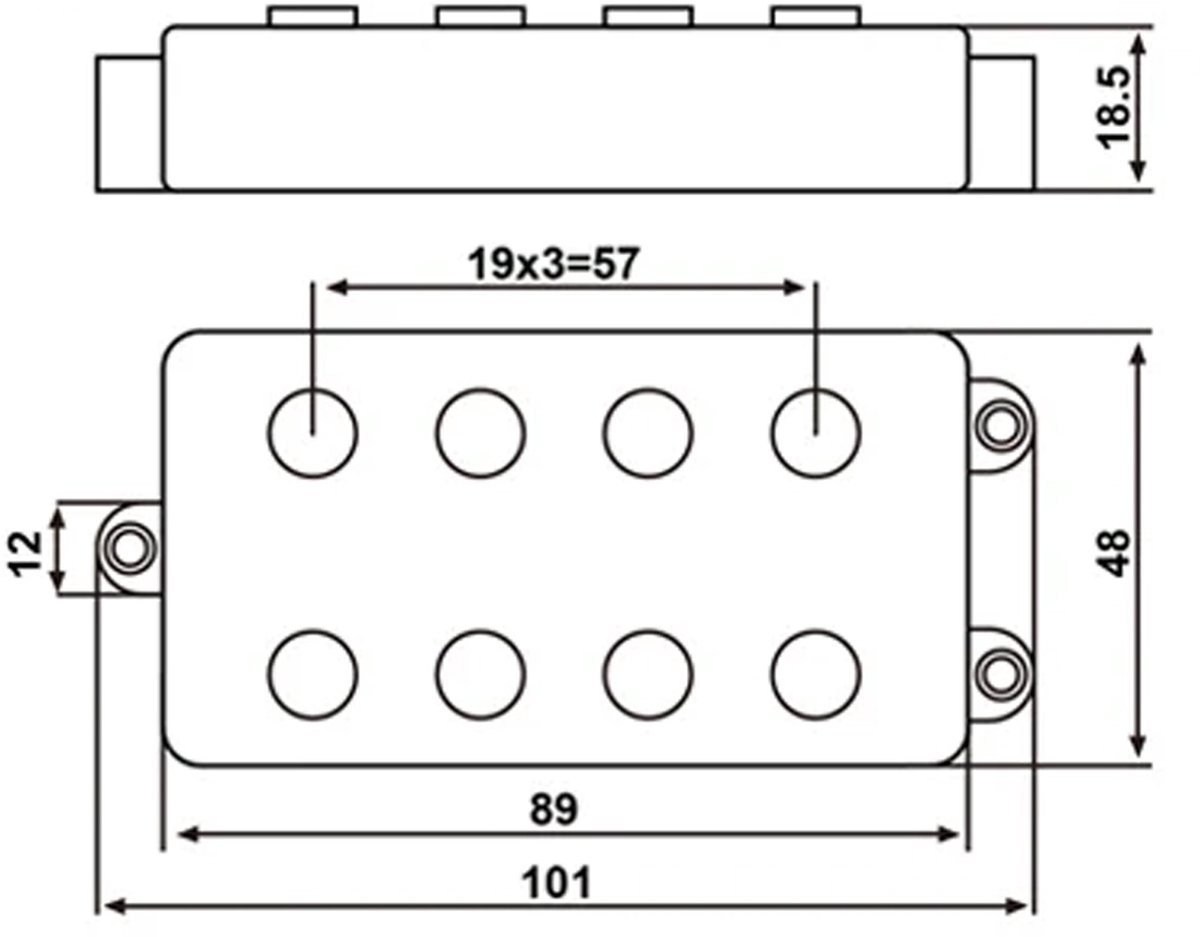 Basgitaar Ray-stijl brugelement zwart Fazley 10594