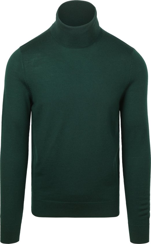 Pull Pull col roulé en mérinos vert foncé - Taille M - Homme