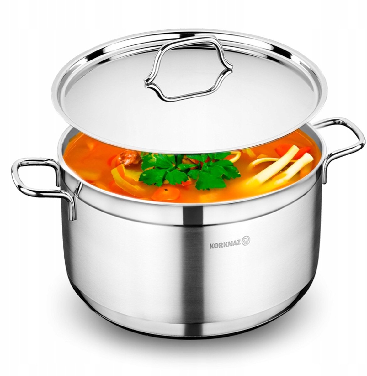 Korkmaz Alfa Pan 4L RVS, 22cm, Inductie & Gas