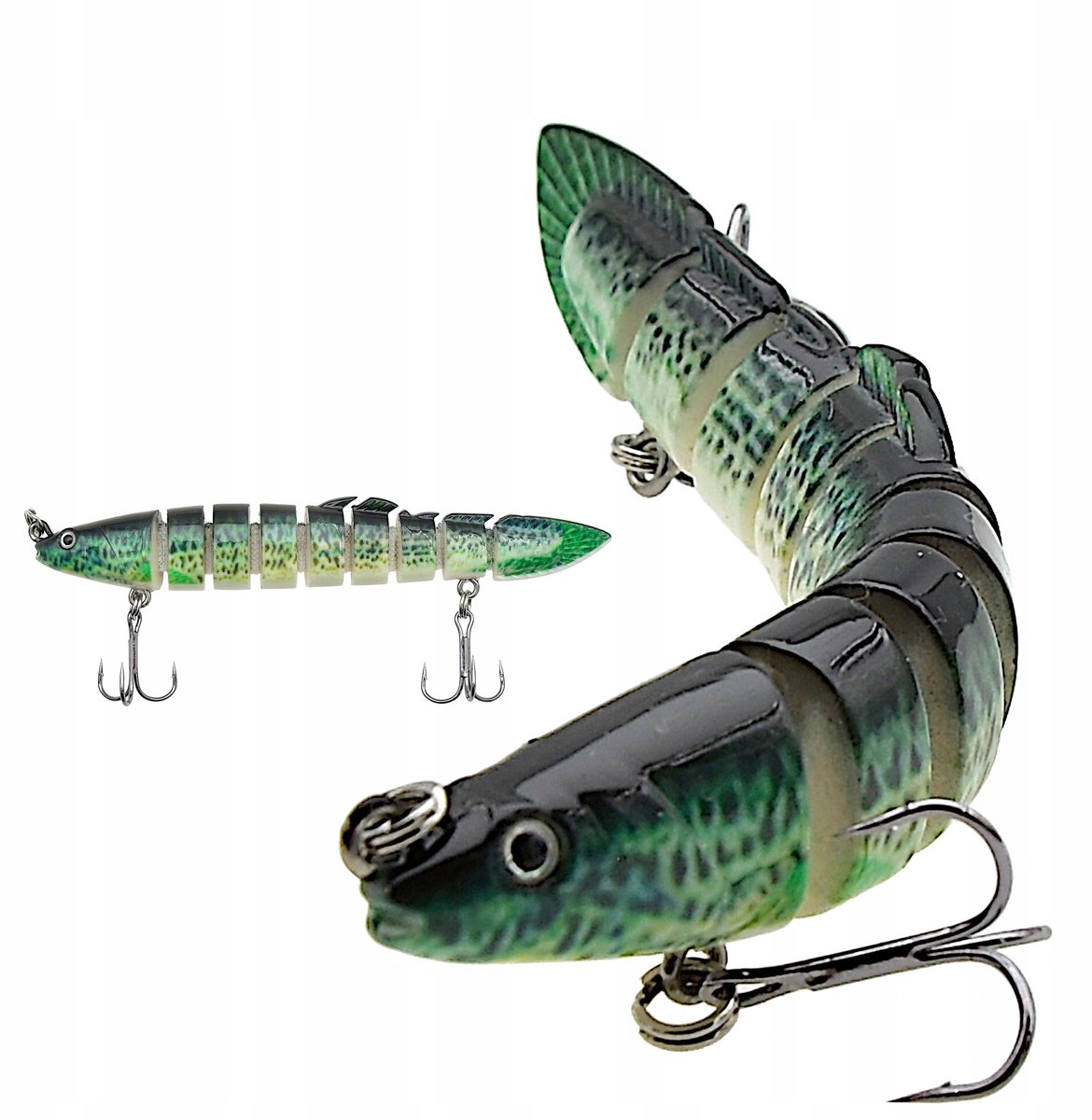 Wobbler 10cm 10g Kunstvlieg voor Snoek, Zinkend, 9 Secties