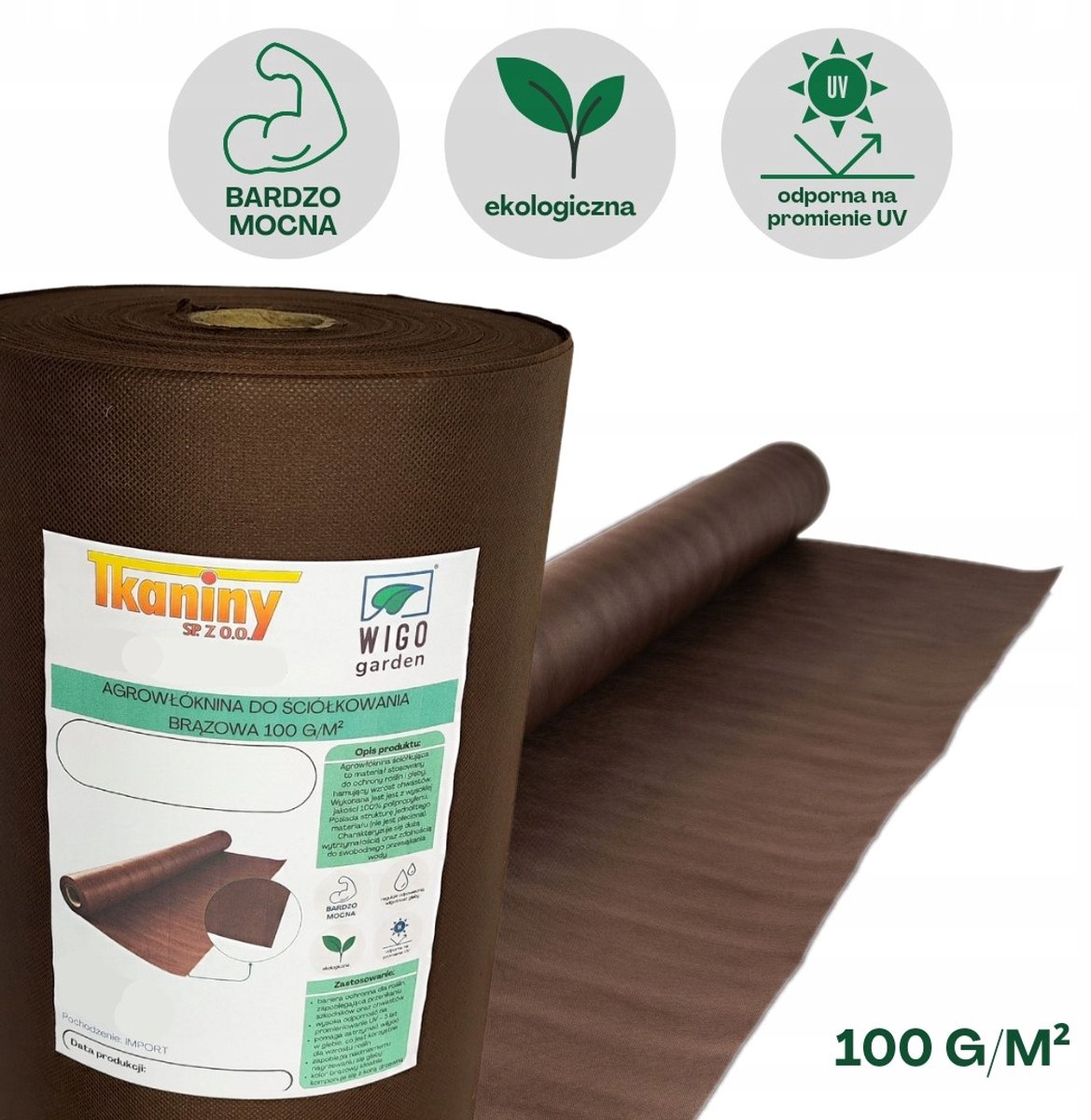 Agrotextiel Bruin 100g/m² UV-bestendig 160cm x 10m