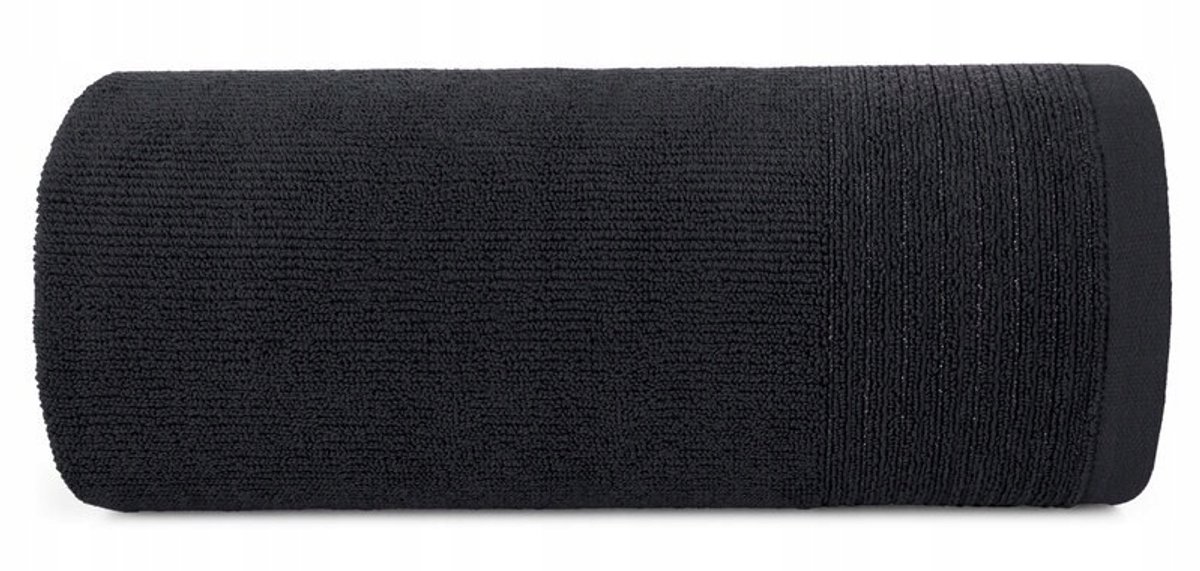 Luxe Katoenen Handdoek LARI 30x50cm Zwart 500 GSM met Borduursel