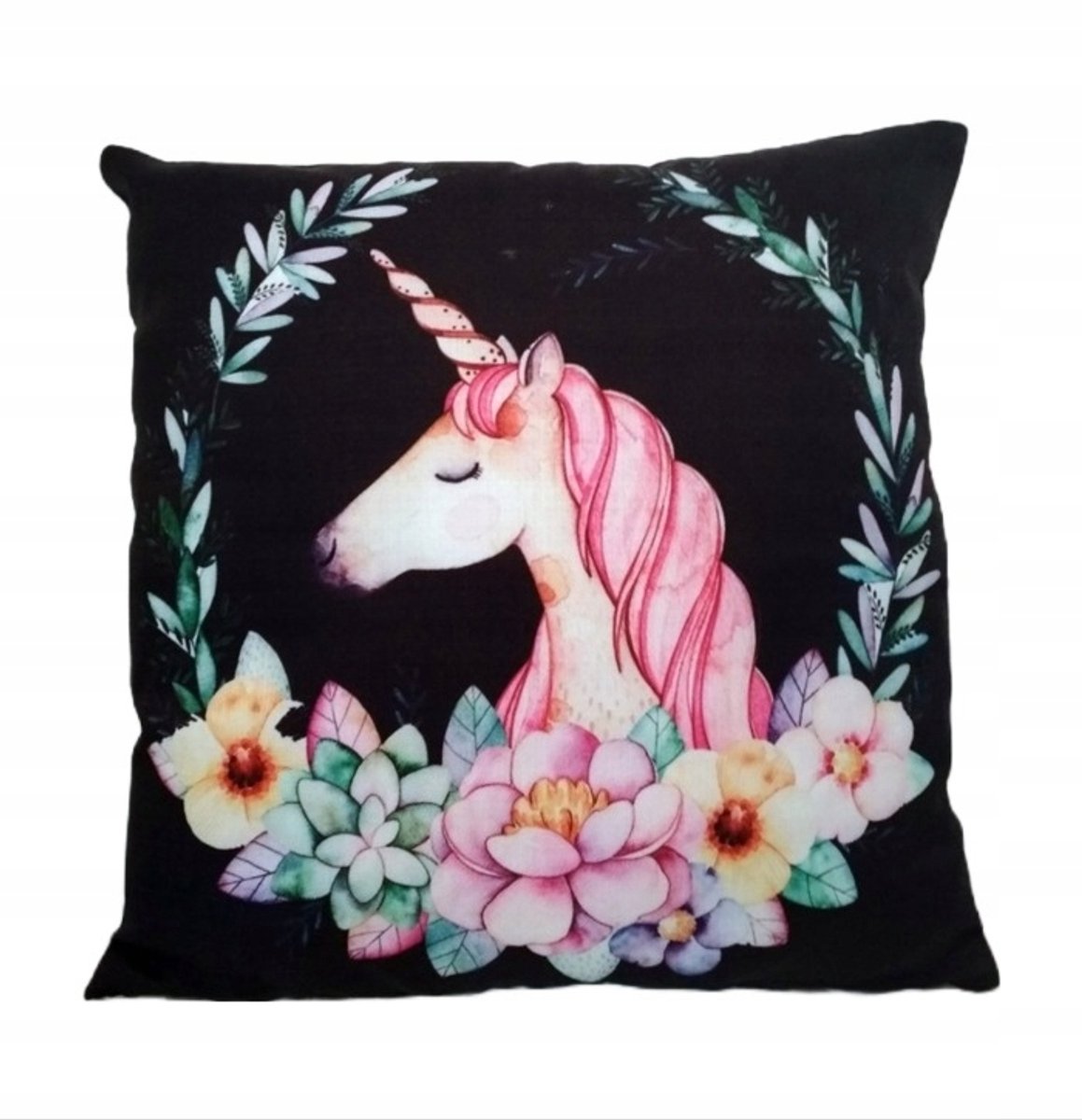 Decoratieve Eenhoorn Kussen 45x45 cm - Magische Woondecoratie