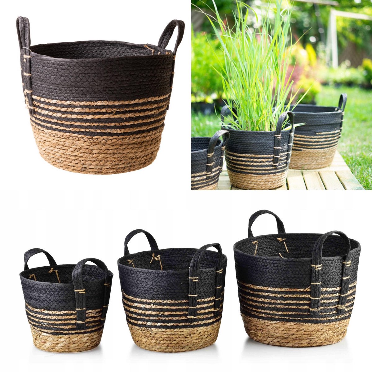 Bali Zeegras Mand Boho L/28x28xH:23 - Decoratief en Praktisch