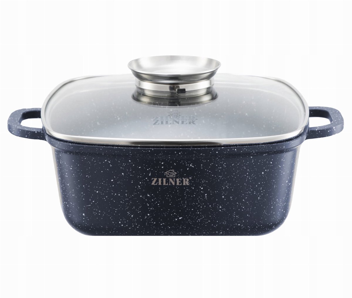 Zilner Granieten Braadpan 24cm met Glazen Deksel - Geschikt voor Inductie