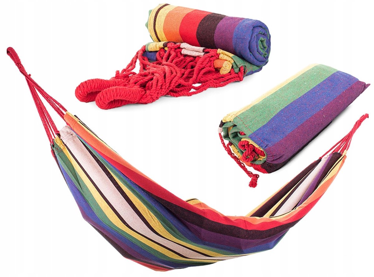 Dubbele Katoenen Hangmat 200x150cm - Comfortabel en Draagbaar