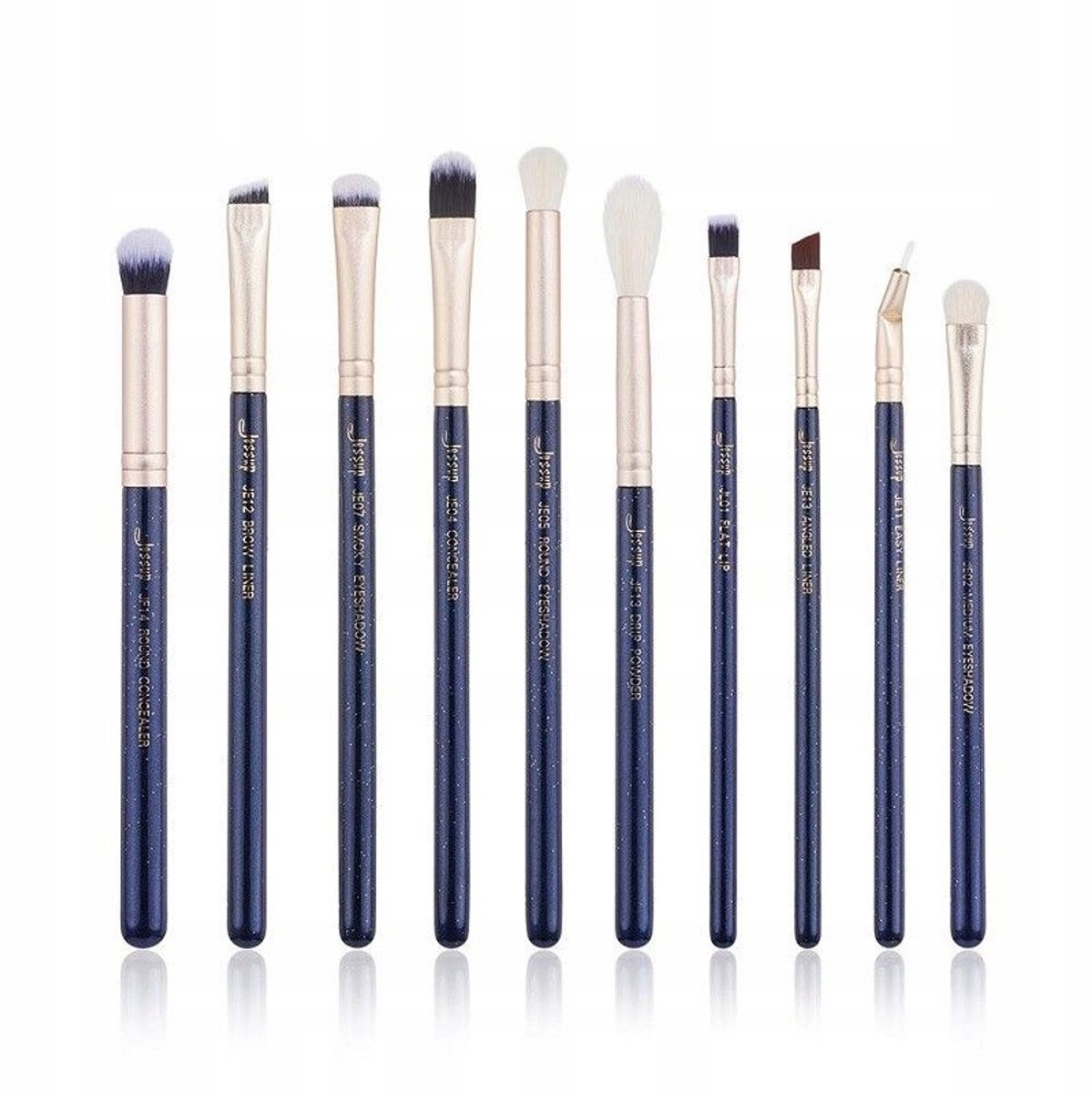 Jessup T482 Pruisisch Blauw/Golden Sands Make-up Kwastenset - 10 Stuks