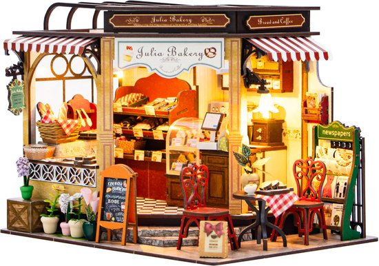 Rolife DIY Miniatuur Huis Kit Cheers Bar Model Kits voor Volwassenen om Miniatuur Poppenhuis Huisdecoratie te Bouwen Verjaardagscadeau