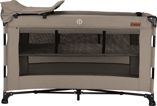 Novi Baby® Nora Luxe Campingbed - Hazel/Zwart - reisbed - Inclusief transporttas - Inclusief verschoonblad -Inclusief bodemverhoger