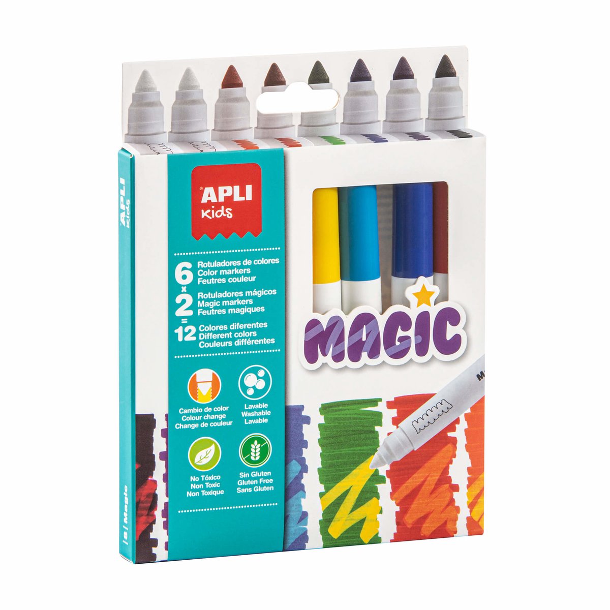APLI Kids Magische stiften | 8 stiften - 12 kleuren