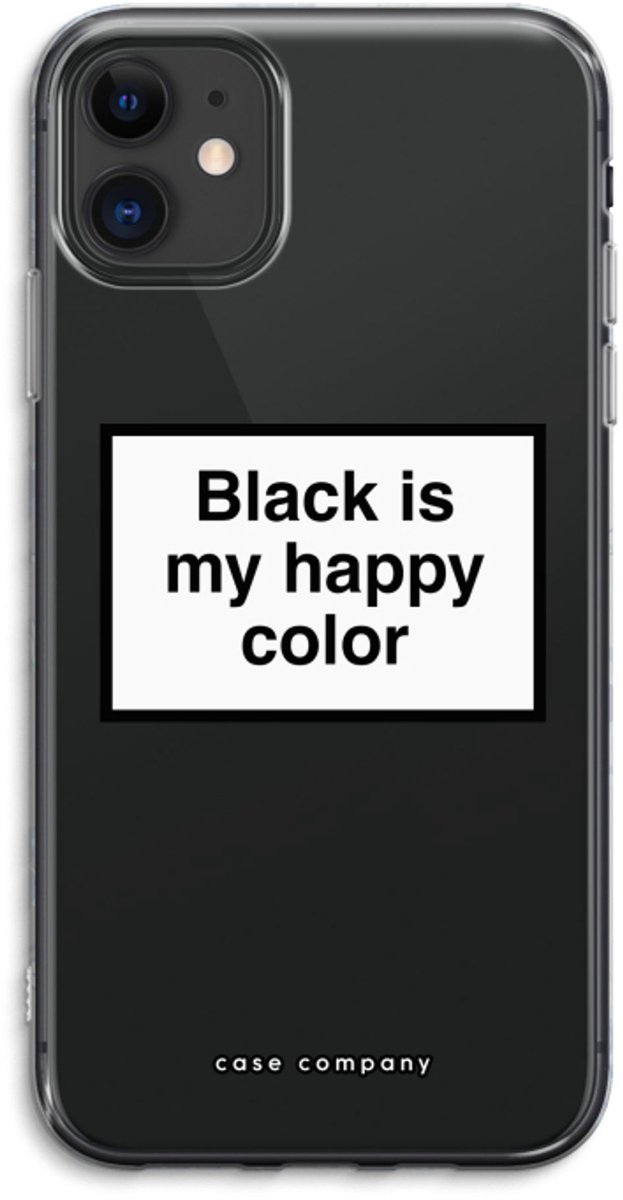 Case Company® - Hoesje geschikt voor iPhone 11 hoesje - Black is my happy color - Soft Cover Telefoonhoesje - Bescherming aan alle Kanten en Schermrand