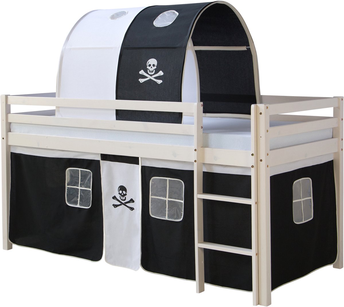 Homestyle4u Hoogslaper - 90x200 cm - Wit - Piraat