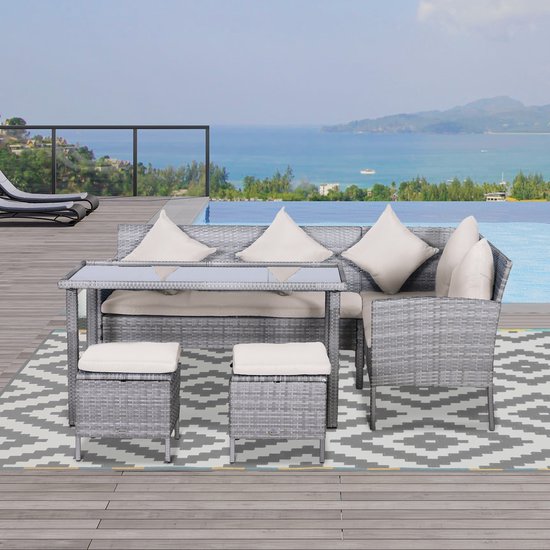 MaximaVida metalen tuinset Max ivoor 150 cm 1 tafel met 2 stoelen en 1 – vtwonen