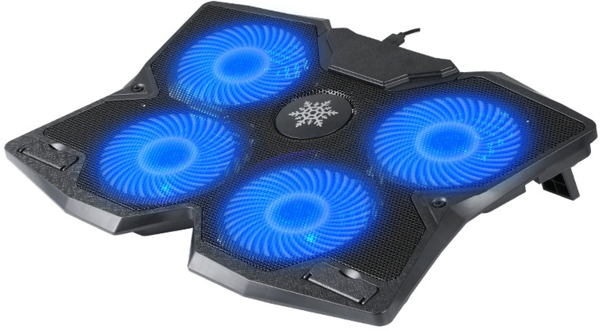 Laptopkoelpad met 4 ventilatoren, stille laptopkoelstandaard, USB-aangedreven standaard