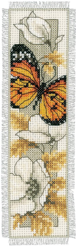 Vervaco - Bladwijzer kit - Vlinders en bloemen - PN-0145352 - Borduren - Borduurpakket - Borduurpakket volwassenen - Borduurpakket kind