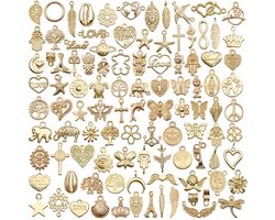 Vitdipy - Bedelhangers - 100 stuks - Hangers voor armbanden - Bedels - Legering - Sieraden maken hangers - doe-het-zelf armbanden, kettingen en oorbellen
