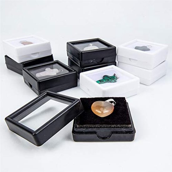BENECREAT 24PCS Velvet Gemstone Display Case Square BENECREAT 24PCS Velvet Gemstone Display Case Square