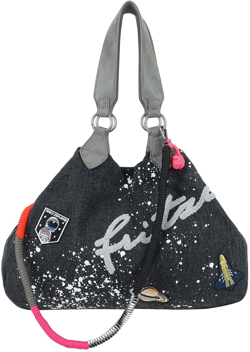 Fritzi aus Preußen schoudertas Izzy Medium Limited Canvas Shoulder Bag Out Of Space donkergrijs