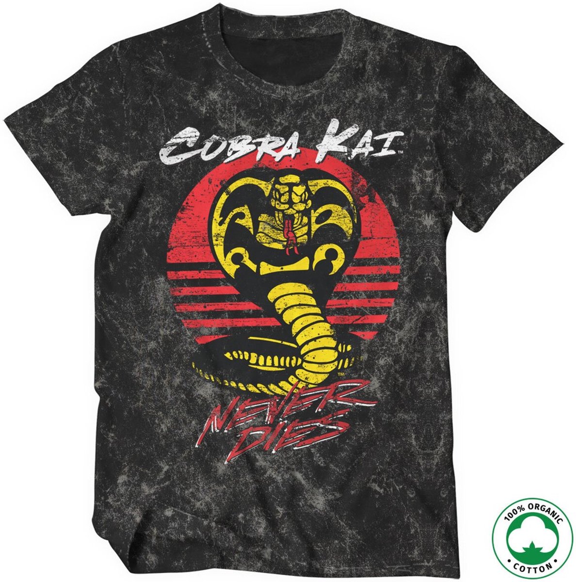 Cobra Kai Never Dies Organic T-Shirt Vintage-Wash-2XL