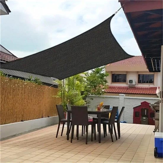 Hanse® Schaduwdoek Rechthoek Waterdoorlatend 6x8 M Zonnedoek Creme