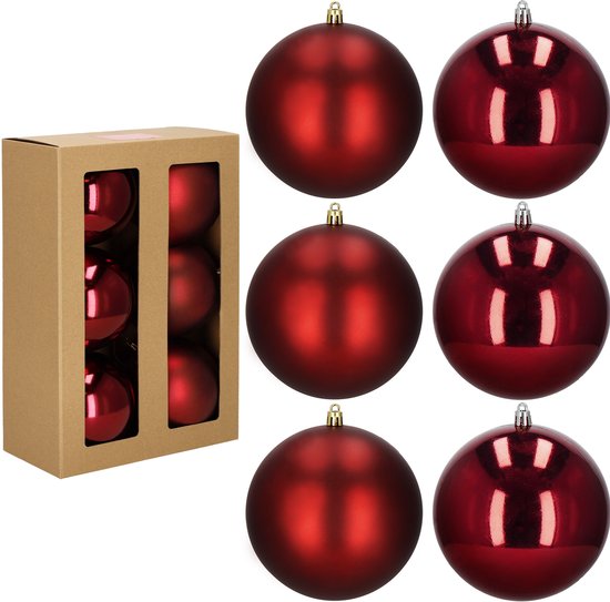 Boules de Noël | 6 pièces | Rouge