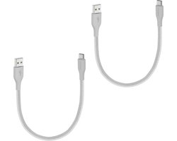 2x oplaadkabel usb C naar usb A - Korte kabeltje geschikt voor android auto - datakabel - Phreeze