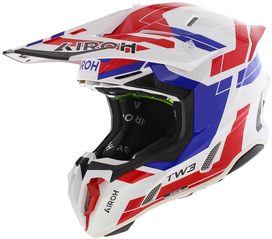 Airoh Twist 3.0 crosshelm Dynasty glans wit blauw rood XXL