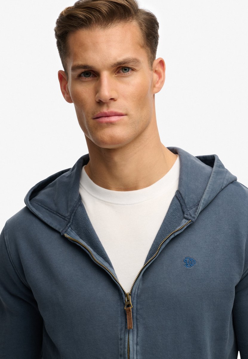 Superdry Classic Essential Zip Hoodie Heren Hoodies Blauw