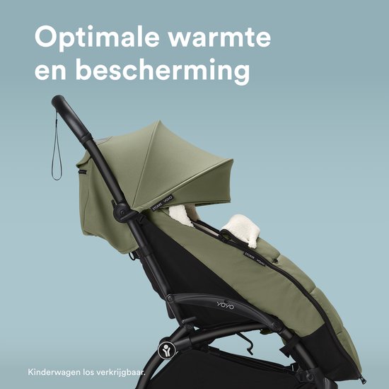 Stokke YOYO voetenzak, Olive - Sherpa-voering, fleece met trekkoord, dubbele vulling - Machinewasbaar op 30°C - Inclusief kleine tas van Merkloos — afbeelding 4