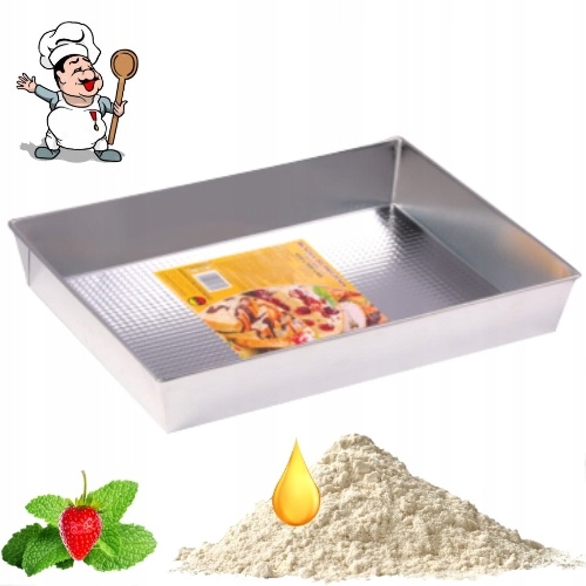 Bakplaat Brood & Cake 350x280x60mm - Gestructureerd - Nederlands Product