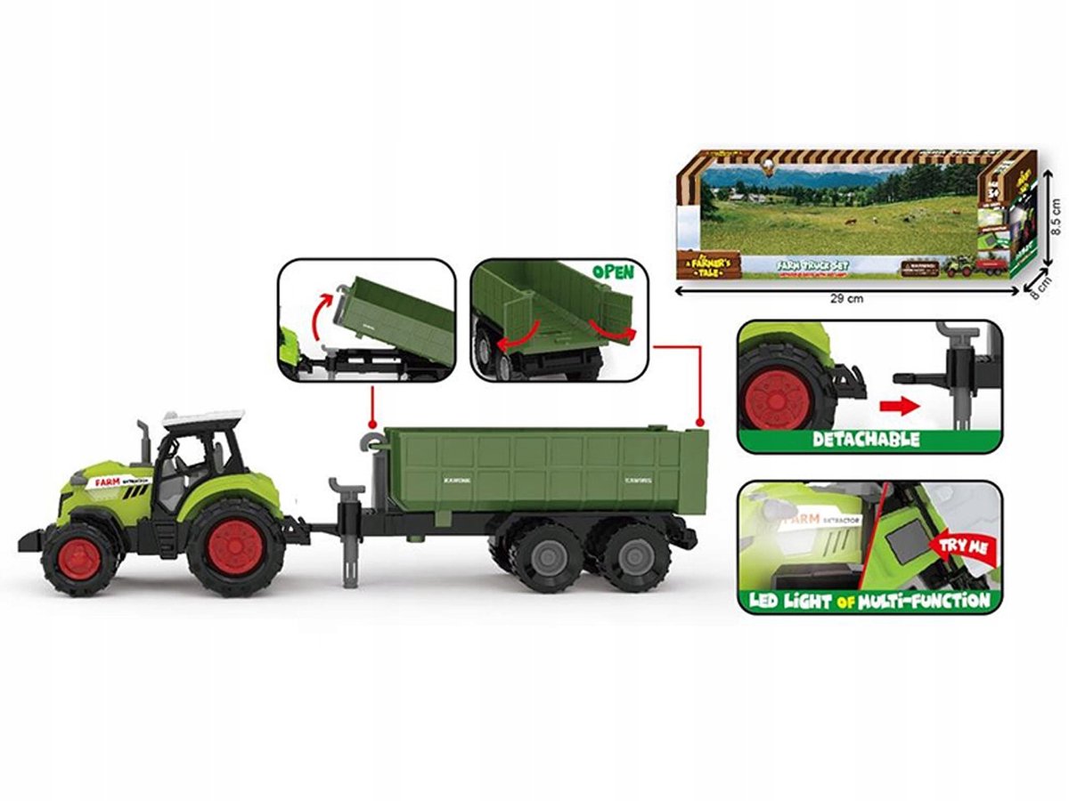 Traktor met Aanhanger - Licht & Geluid - 3+ Jaar