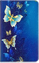 Shop4 - Samsung Galaxy Tab A 10.1 (2016) Hoes - Book Case Vlinders Blauw