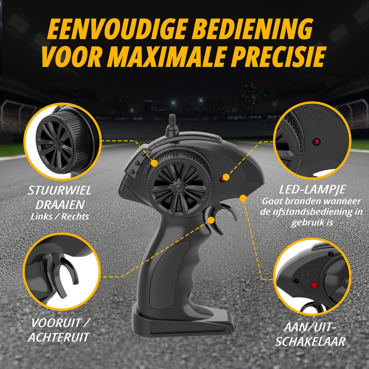 Revvix Bestuurbare Auto - RC Auto - Afstandsbestuurbare auto - Radiografisch bestuurbare auto - Race auto afstandbestuurbaar - RC Drift Car - Offroad Buggy - 2 Accu's - 15 km/u - Buiten - voor Jongens & Volwassenen — afbeelding 10