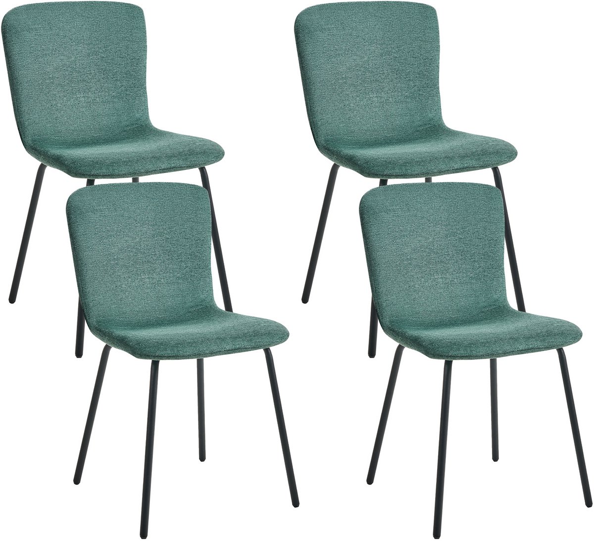 CALDWELL - Eetkamerstoel set van 4 - Groen - Polyester