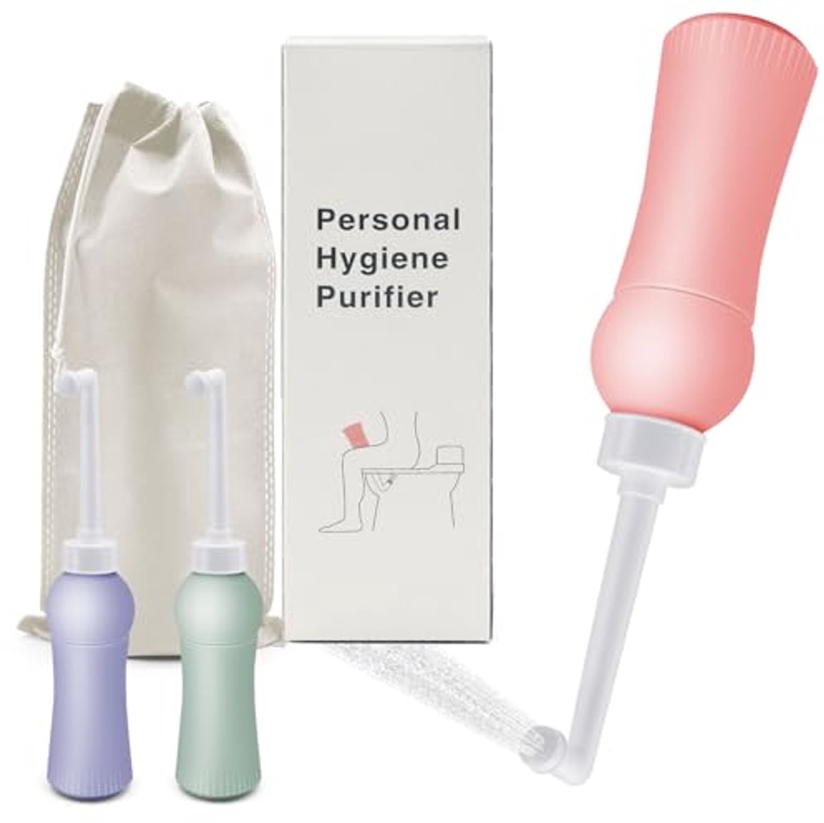 Draagbaar bidet 500 ml met reisetui - Hygiënische intieme douche voor onderweg en thuis