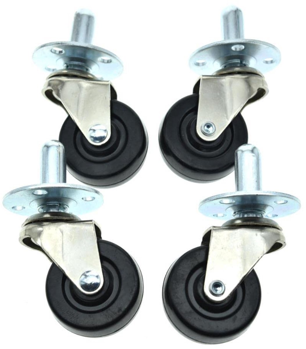 Pack of 4 2" Heavy Duty Guitar AMP CASTERS Push-in Amplifier Wheels with Metal Sockets