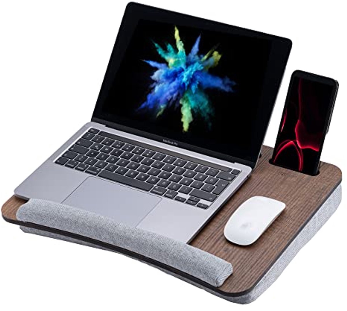 Draagbaar Laptopbureau met Kussen en Tablethouder - Geschikt voor Laptops tot 15,6 inch