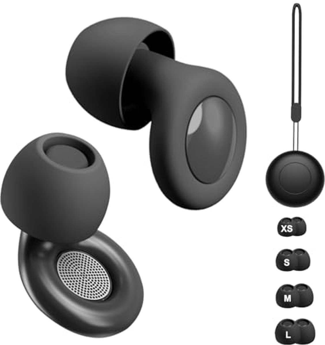 Slaap Oordoppen - Ultrasoft Gehoorbescherming, Herbruikbaar en Ruisonderdrukkend, Ideaal voor Concerten en Reizen, XS/S/M/L (Zwart)