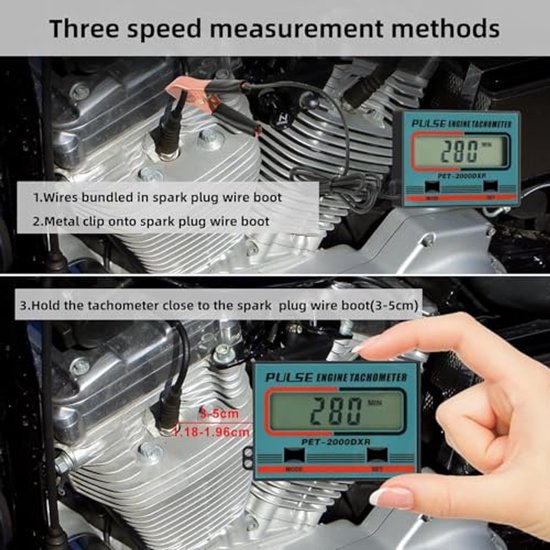 Toerenteller voor Kettingzaag en Grasmaaier - 3 Modi Inductieve Tachometer — afbeelding 3