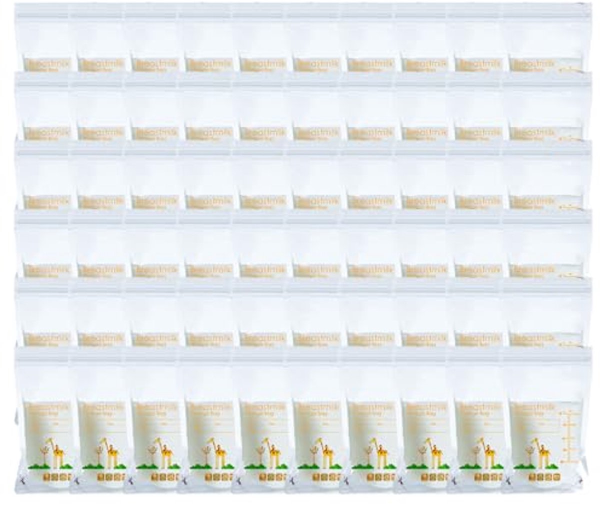Image of 60 Stuks Borstvoeding Koeltassen - Staande Opslagzakken voor Borstvoeding met Schaal en Lekvrije Sluiting