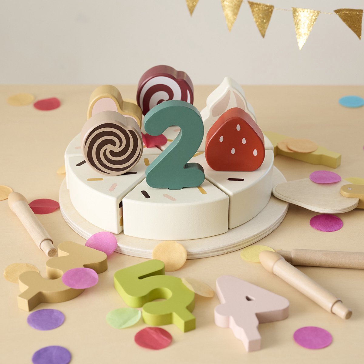 Petite Amélie Verjaardagstaart van hout - 23-delig - Cake