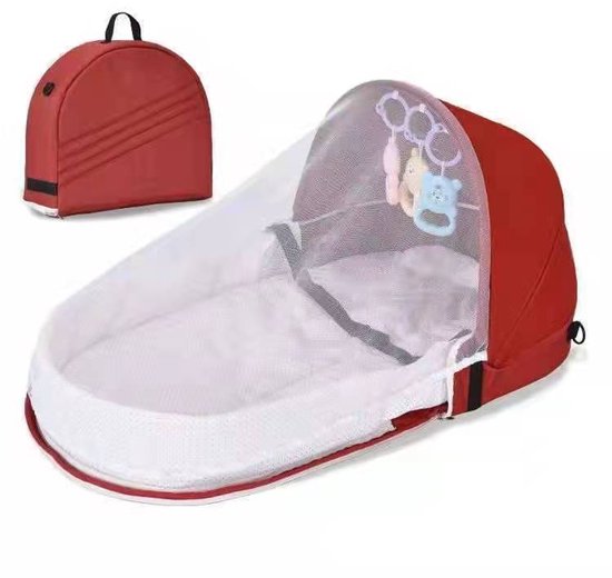 Kinderkraft opvouwbaar bed - wiegje - reisbed - movi - roze