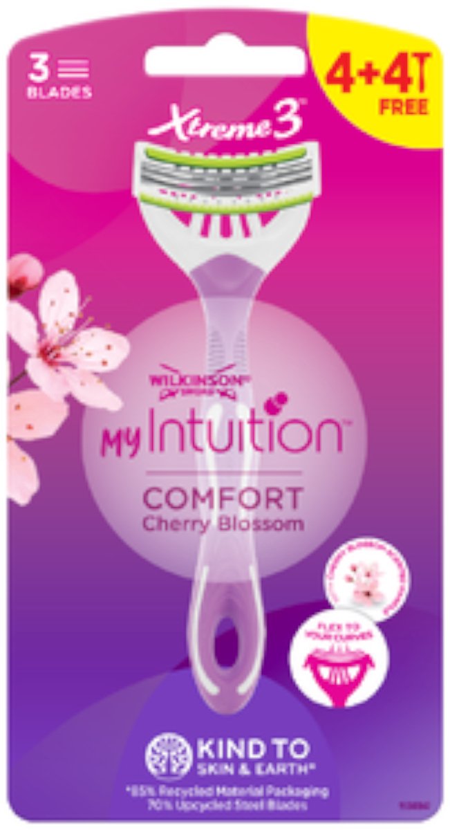Wilkinson Sword Xtreme 3 Comfort wegwerpscheermesjes voor dames, My Intuition, (4+4) 8 stuks