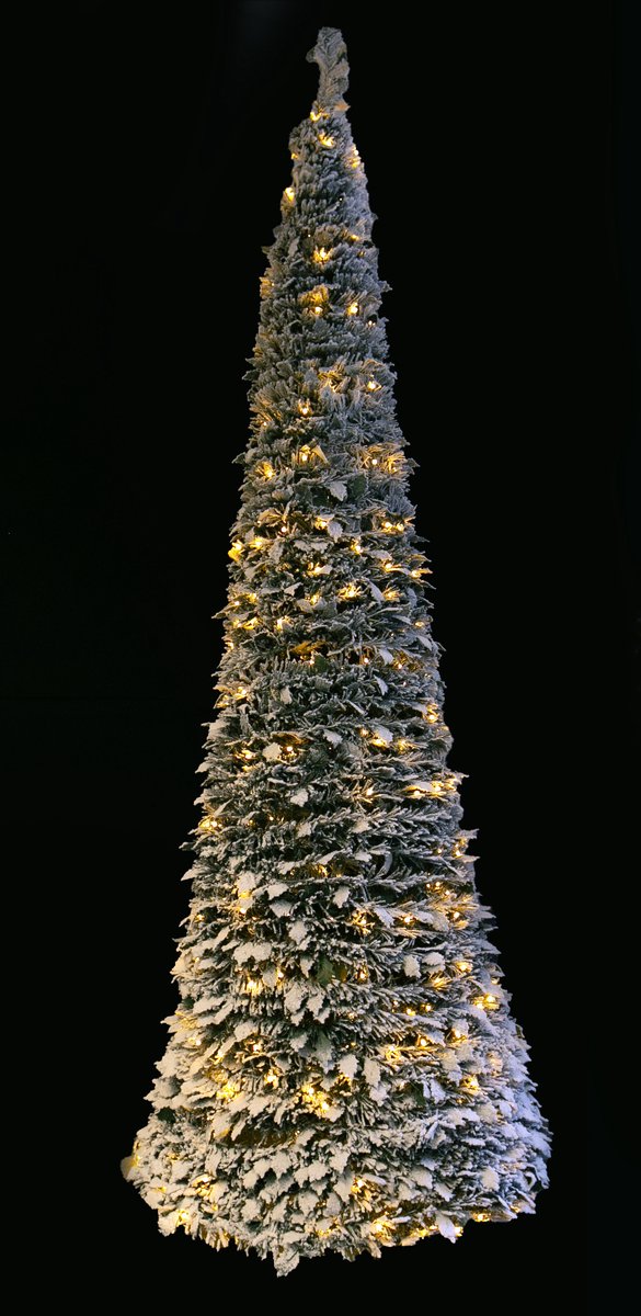 Pop-up kunst kerstboom met sneeuw en 500 LEDs - 300 cm