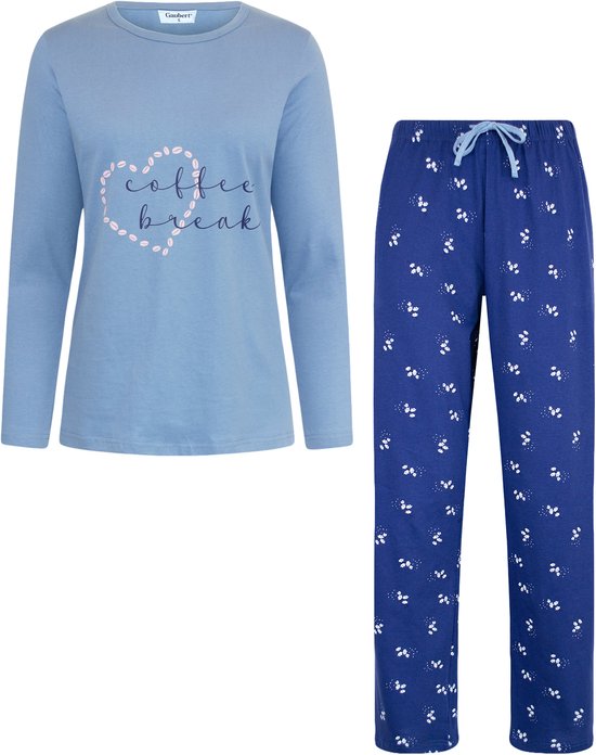 Blauwe dames pyjama met knopen | | Online de mooiste pyjama's, nachthemden, ondermode en meer