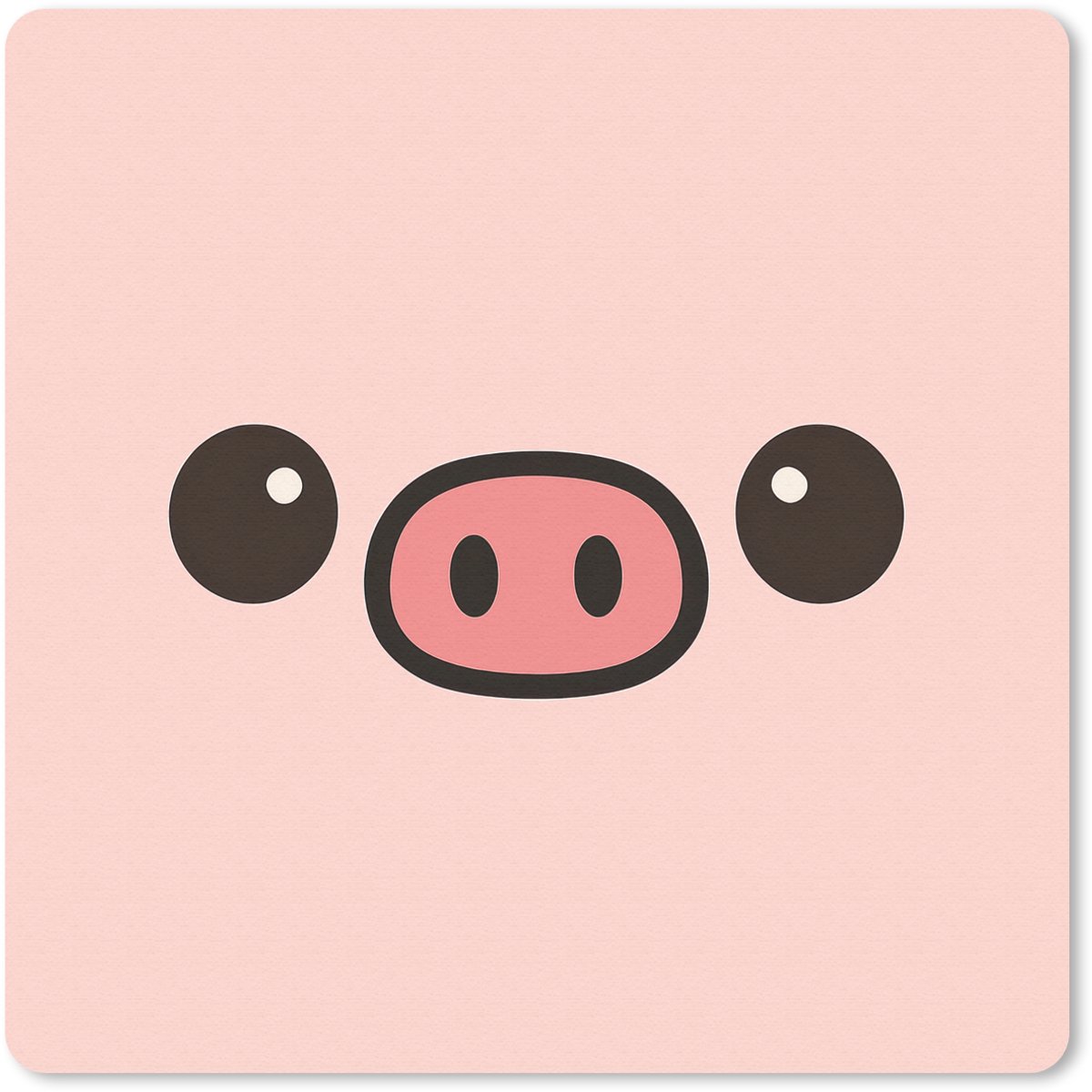 Muismat 30x30 cm - Mousepad Varken - Roze - Minimalistisch - Muismatten