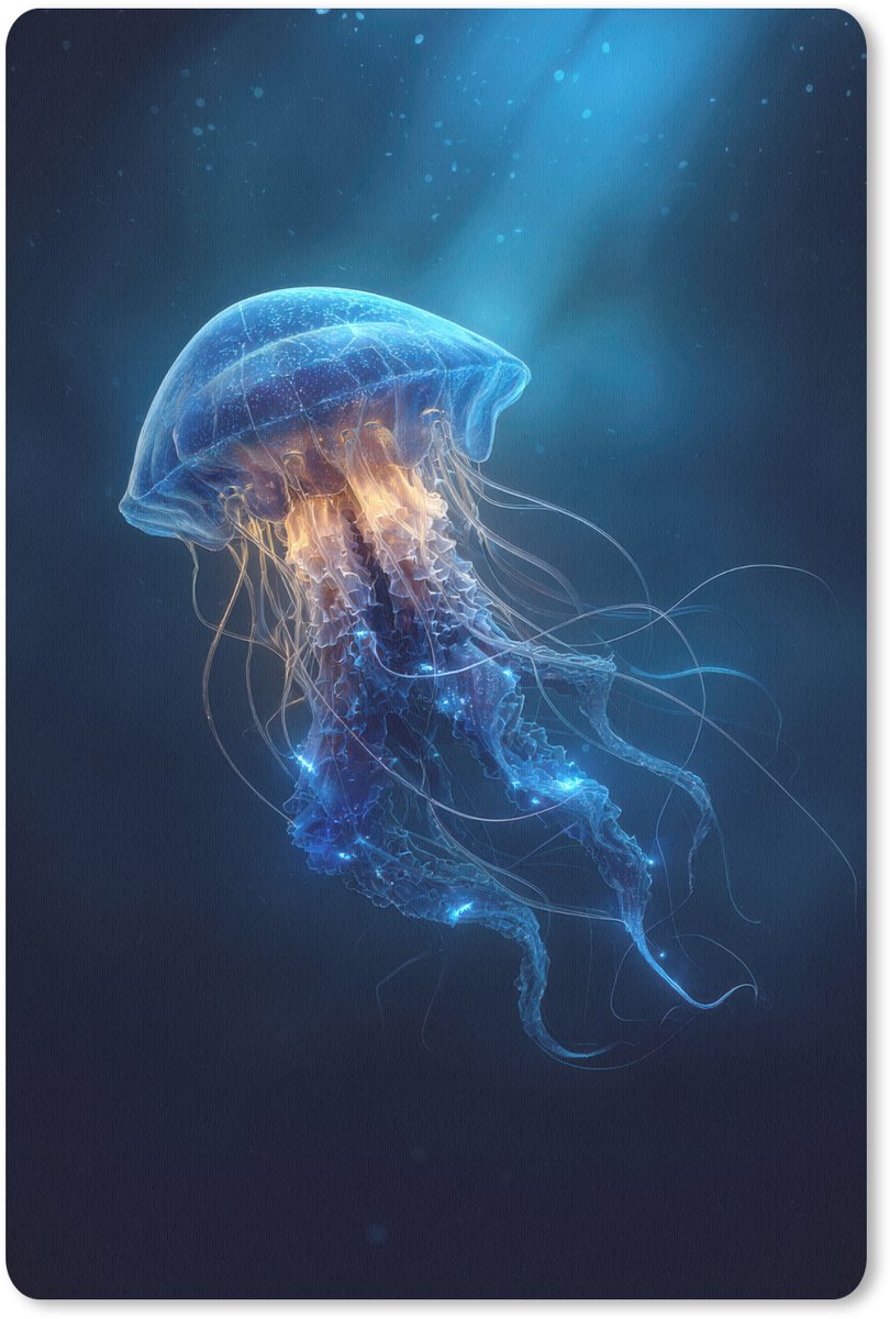 Muismat 18x27 cm - Mousepad Kwal - Lichtgevend - Tentakels - Blauw - Muismatten